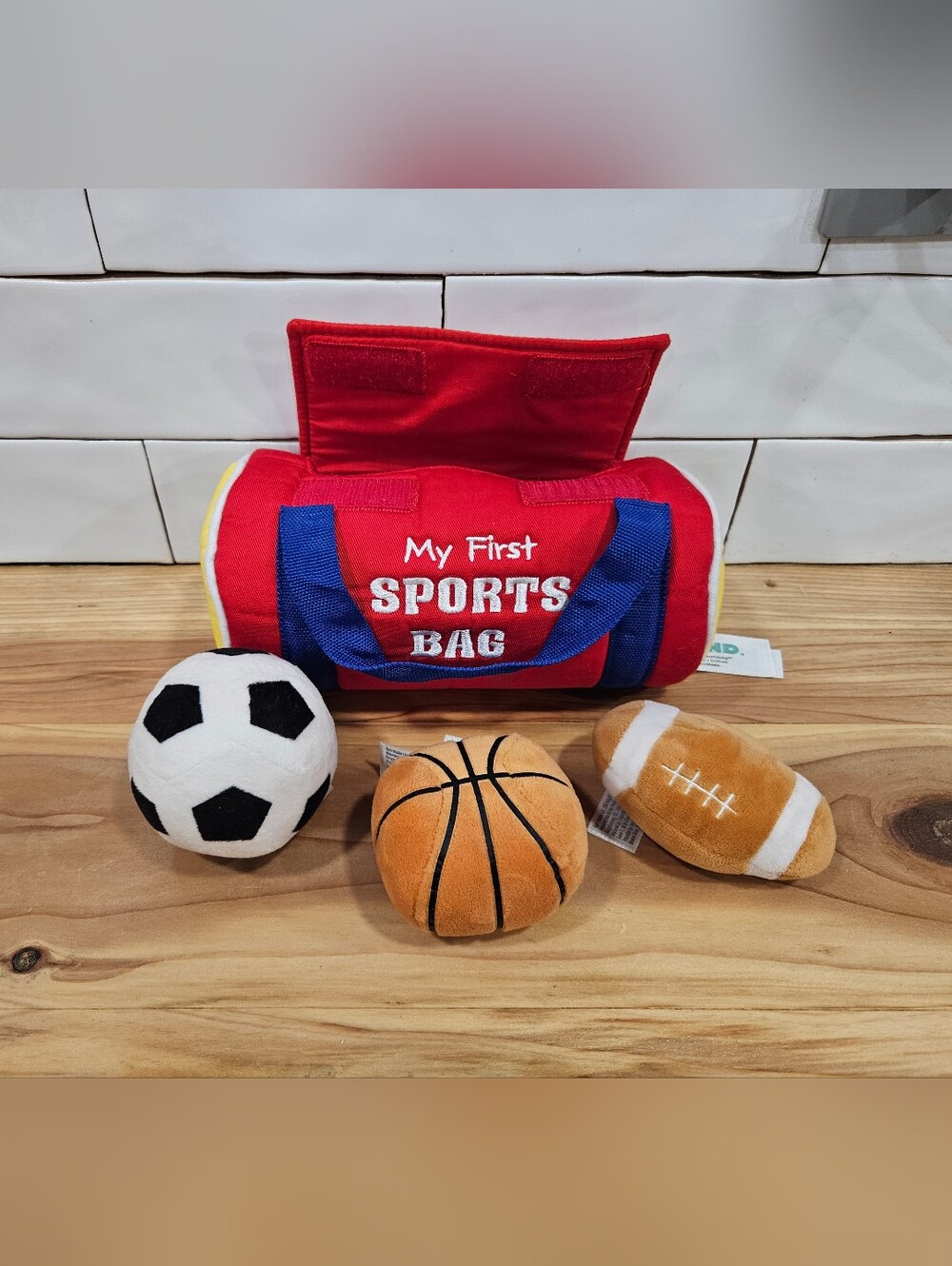 Baby Gund My First Sports Bag Plush Football Soccer Ball Basketball